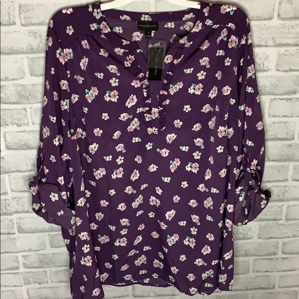 💜BRAND NEW 💜Purple flower blouse